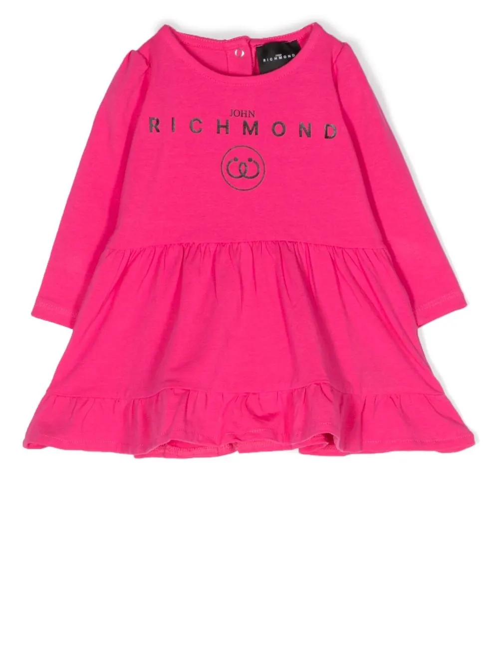 

John Richmond Junior vestido estilo playera con logo estampado - Rosado