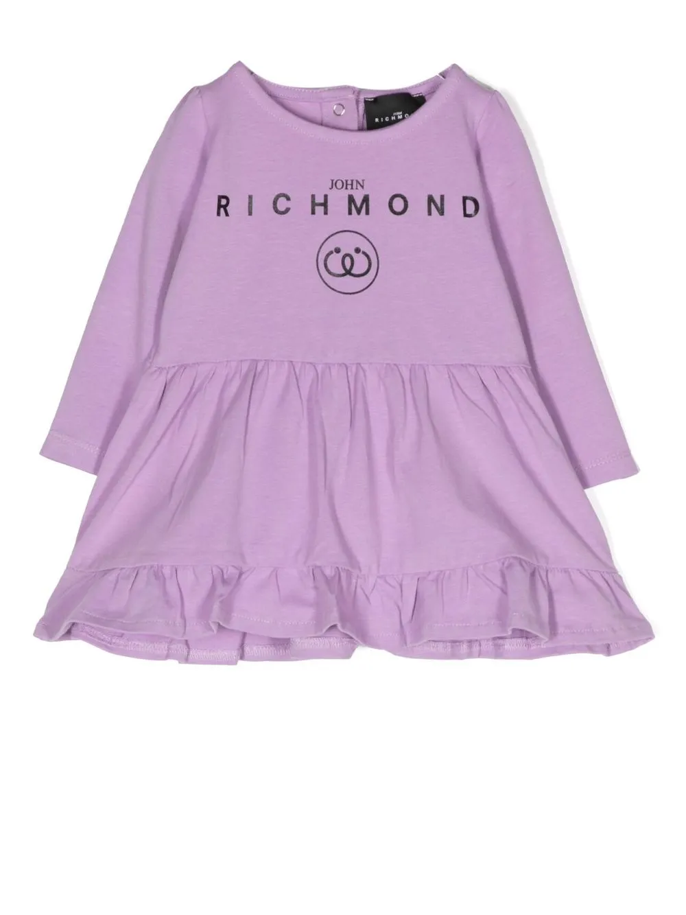 

John Richmond Junior vestido a capas con logo estampado - Morado