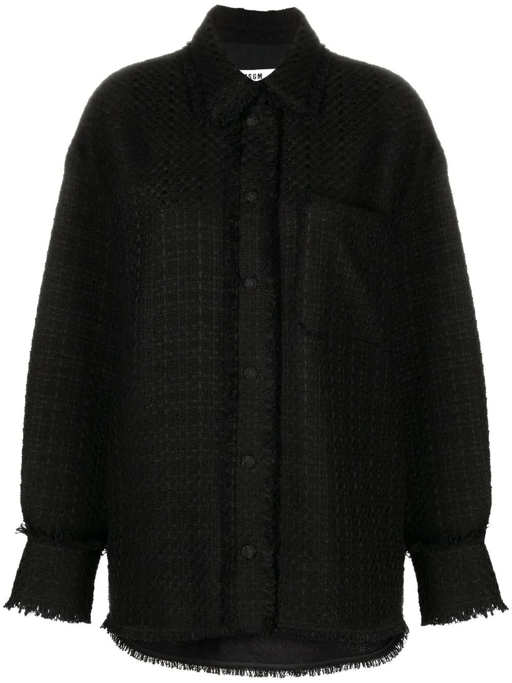 

MSGM frayed-trim shirt - Black