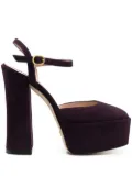 Stuart Weitzman square-toe 150mm suede platform pumps - Purple