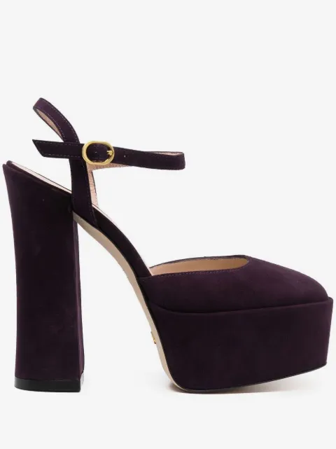 Stuart Weitzman suede platform pumps