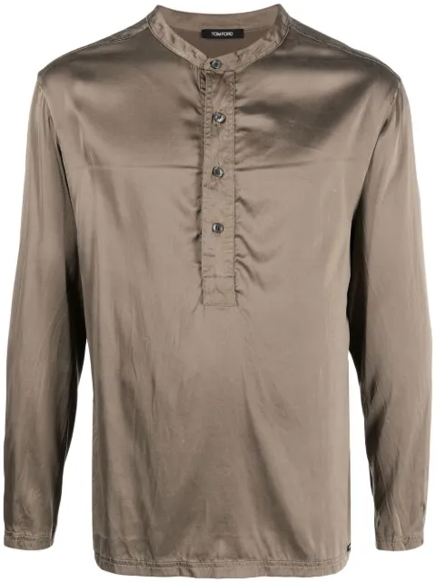 TOM FORD Henley silk-blend shirt