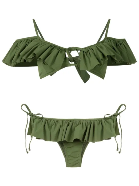 Amir Slama ruffle-detail cold-shoulder bikini