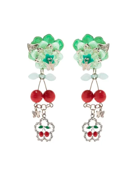Amir Slama cherry-motif statement drop earrings