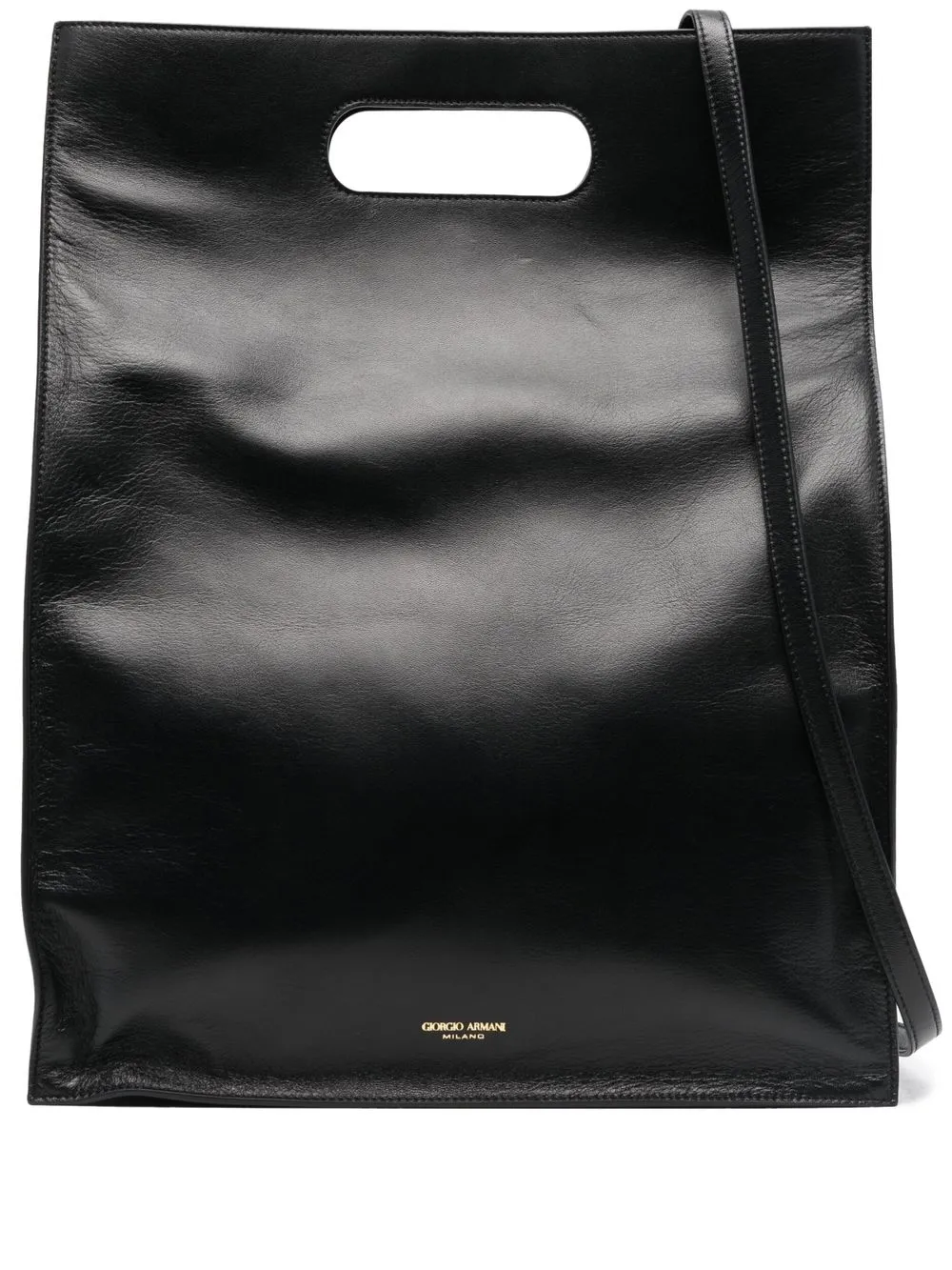 

Giorgio Armani tote con asa en el tope - Negro