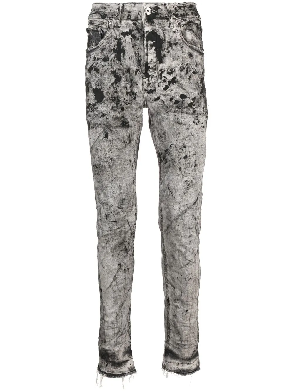 

Purple Brand paint splatter-print skinny jeans - Grey