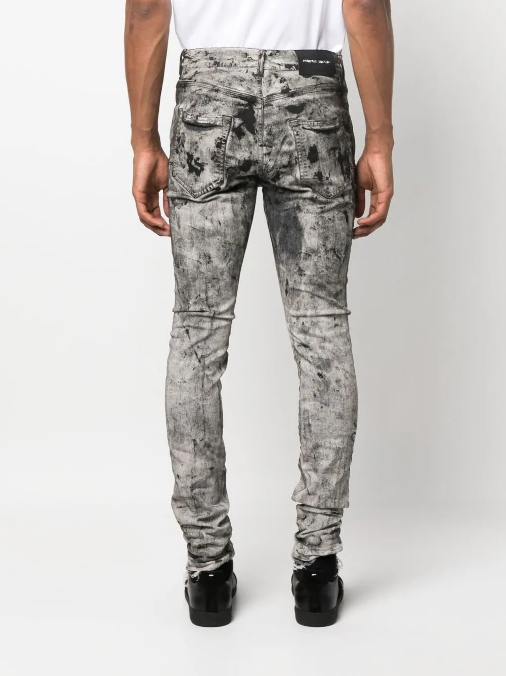 Purple Brand Paint Splatterprint Skinny Jeans In Grey ModeSens