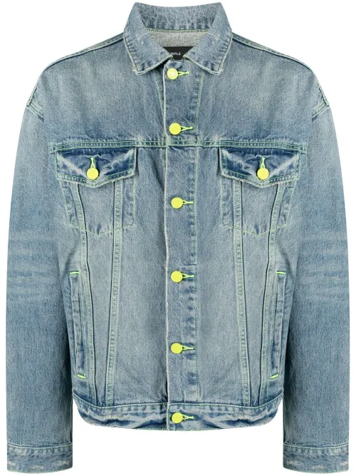 Veste en jean à effet délavé - Purple Brand - Modalova