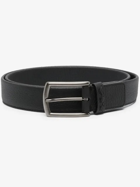 Zegna triple-stitch leather belt 