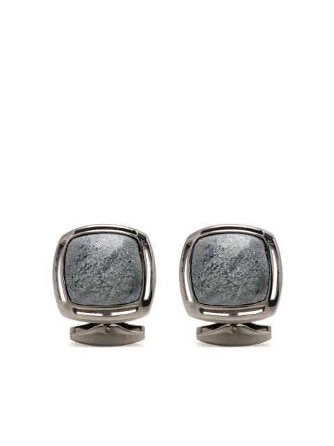 Tateossian engraved-logo silver cufflinks