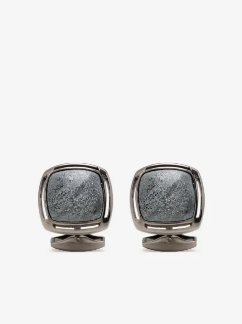 Tateossian engraved-logo silver cufflinks
