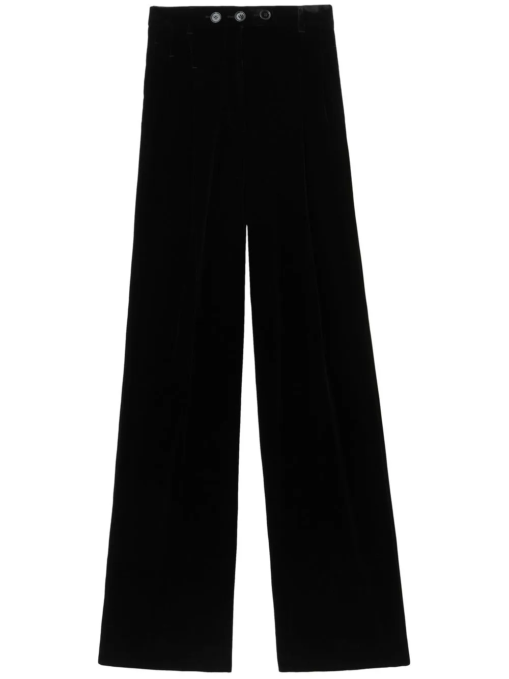 

Burberry velvet-effect wide-leg trousers - Black