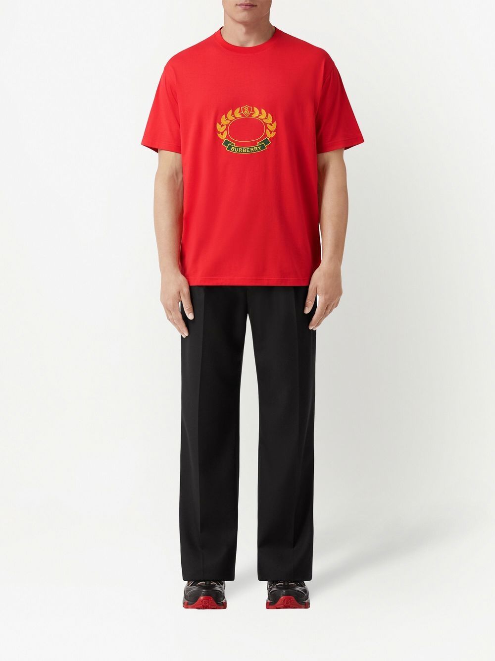 Burberry T-shirt met borduurwerk - Rood