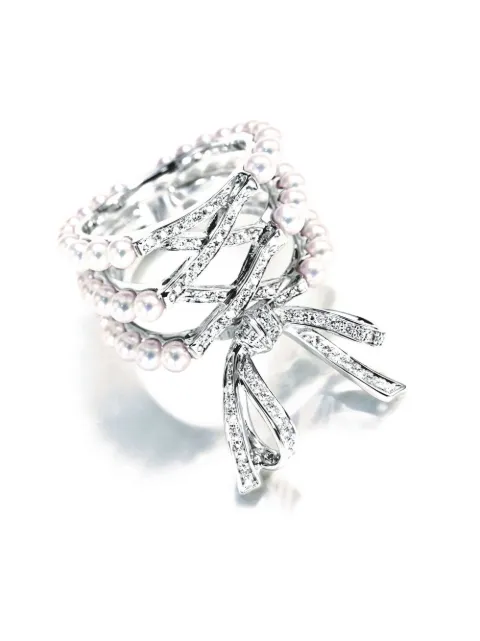 TASAKI 18kt white gold Collection Line Corset diamond ring