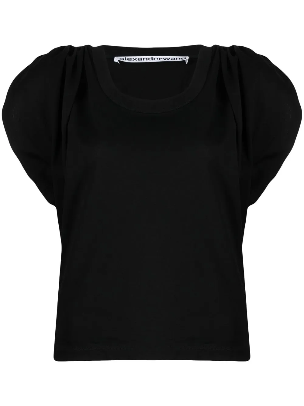 

Alexander Wang gathered-sleeve detail T-shirt - Black