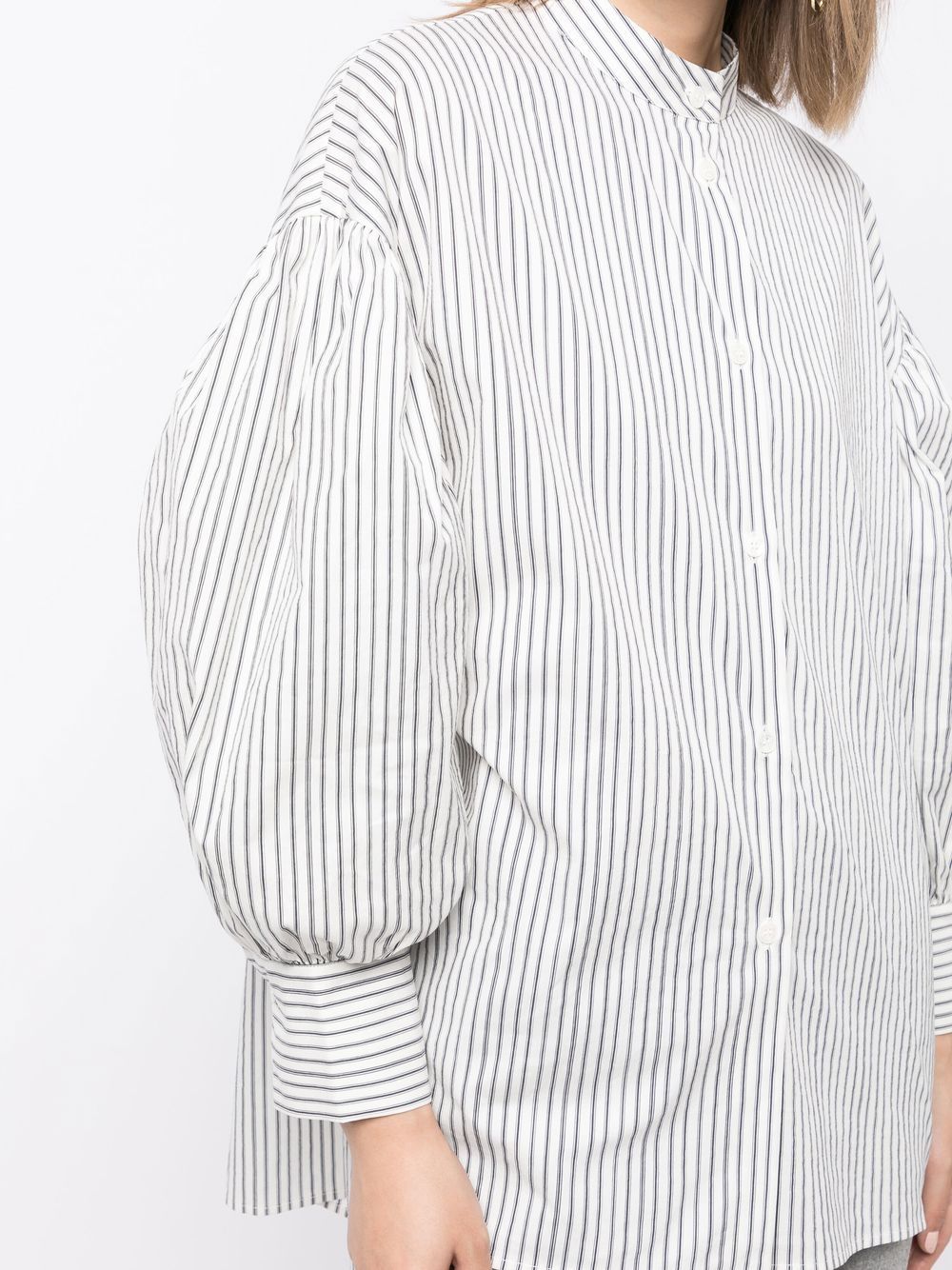 Shop Lorena Antoniazzi Striped Button-down Shirt In White