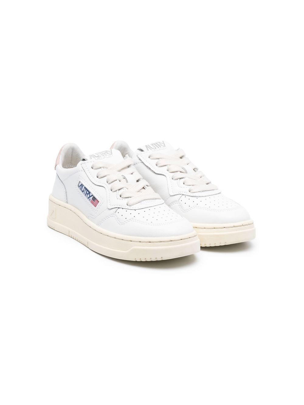 Autry Kids' Low-top Leather Sneakers In White