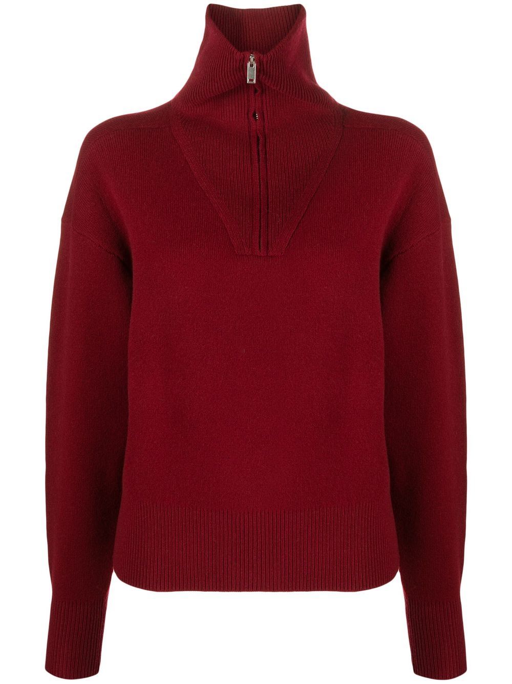 MARANT ETOILE half zip merino blend Jumper Red FARFETCH UK