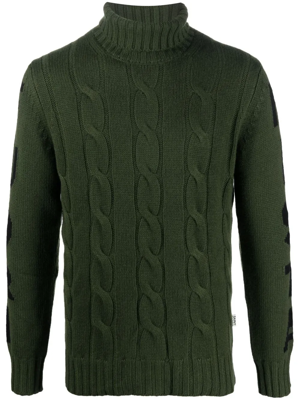 

MC2 Saint Barth print-sleeves cable-knit jumper - Green