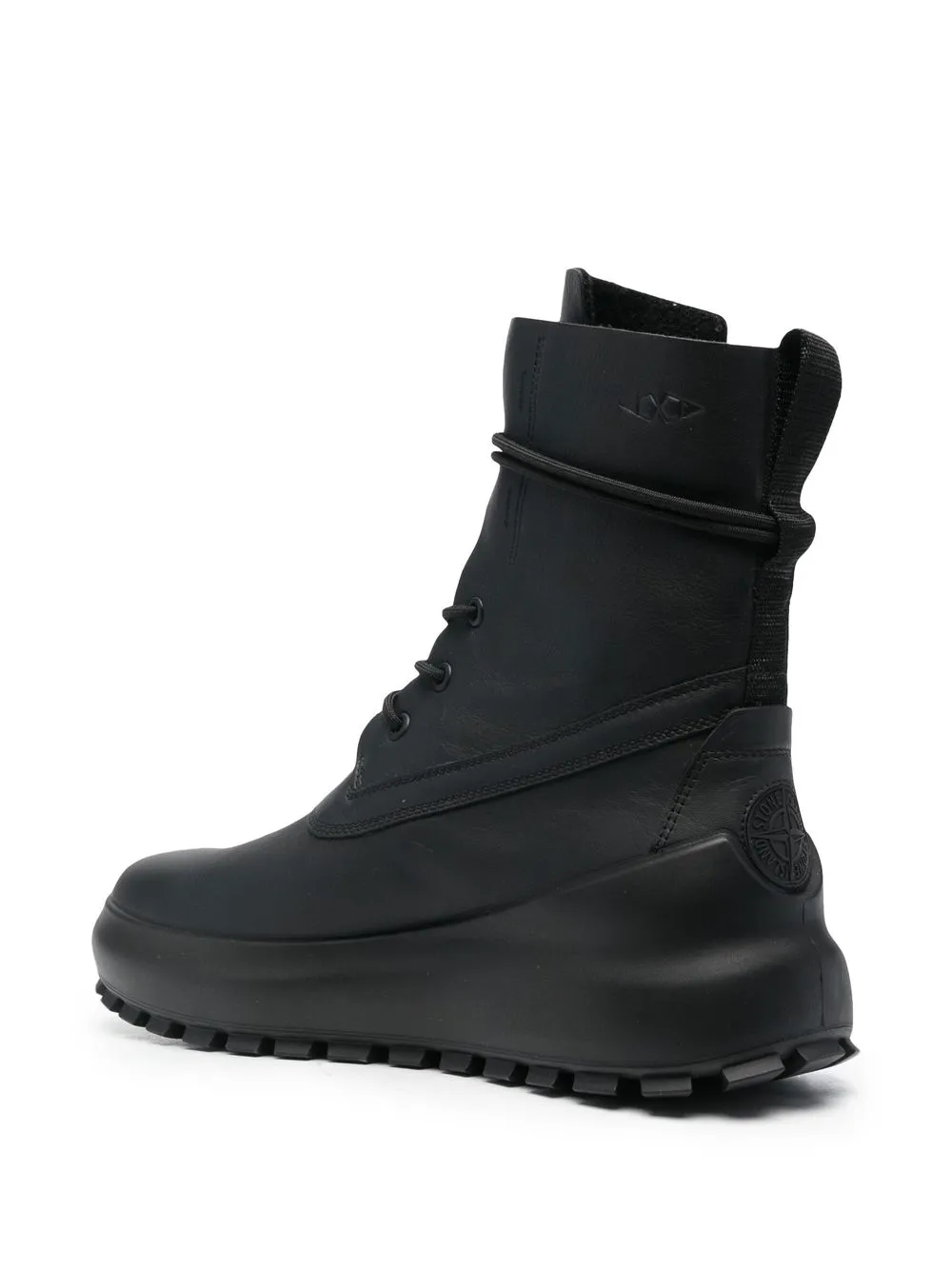 Shop Stone Island Shadow Project Lace Up Ankle Boots In Schwarz