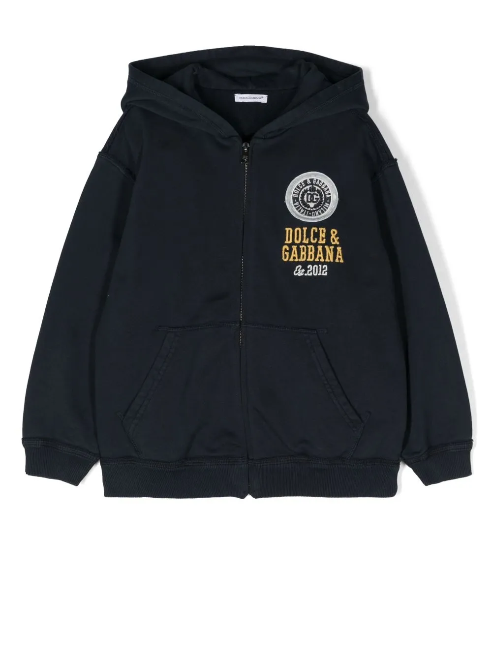 

Dolce & Gabbana Kids hoodie con logo bordado - Azul