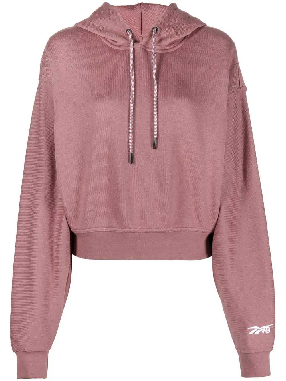 

Reebok x Victoria Beckham logo-embroidered cropped hoodie - Pink