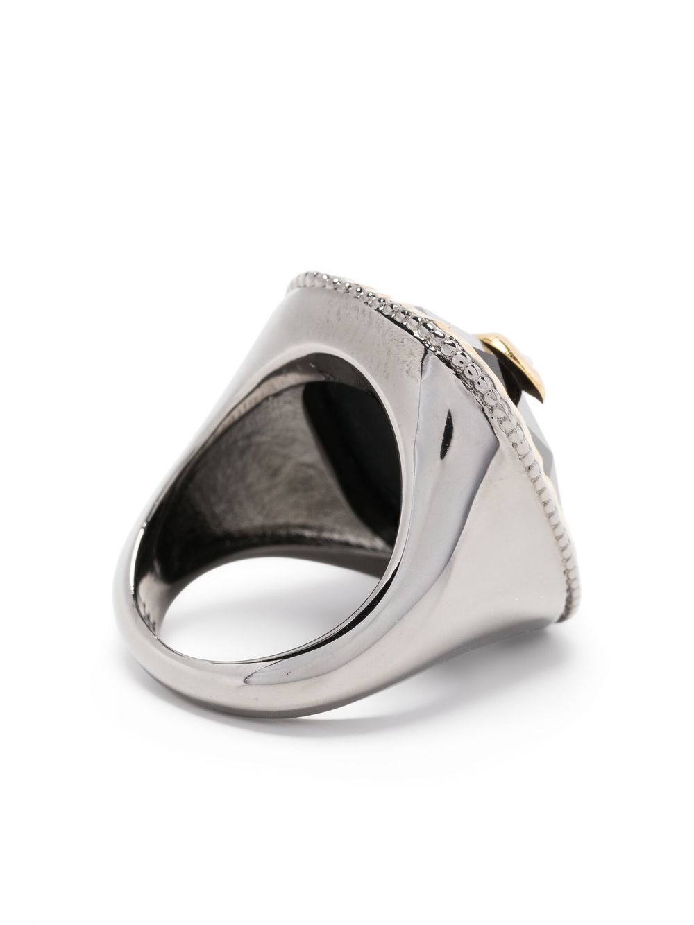 Shop Zadig & Voltaire Logo Plaque Ring In Silver