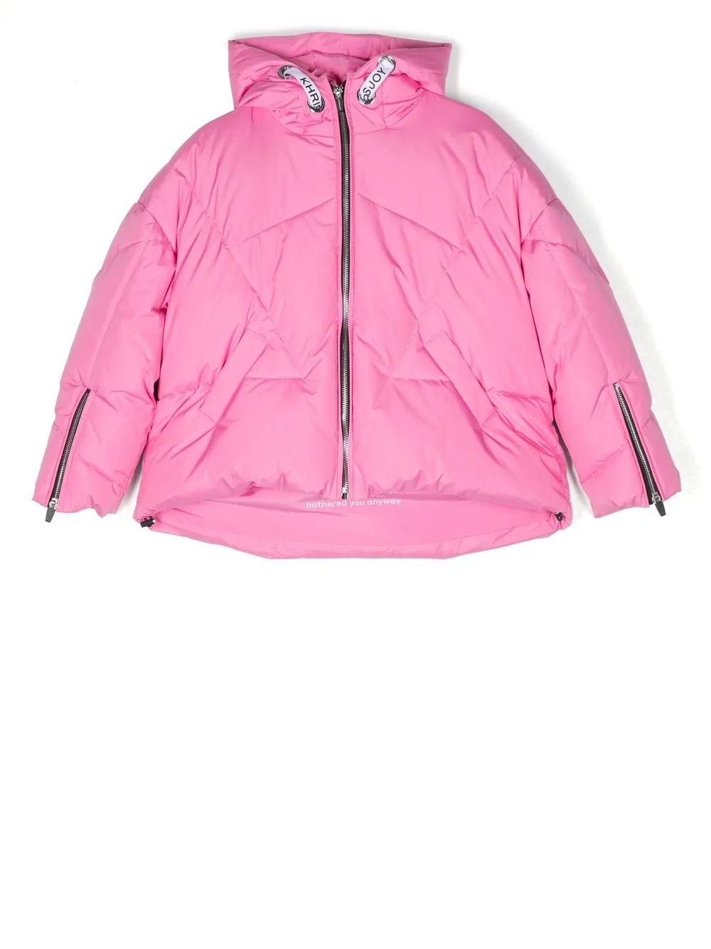 

Khrisjoy Kids chamarra capitonada con capucha - Rosado