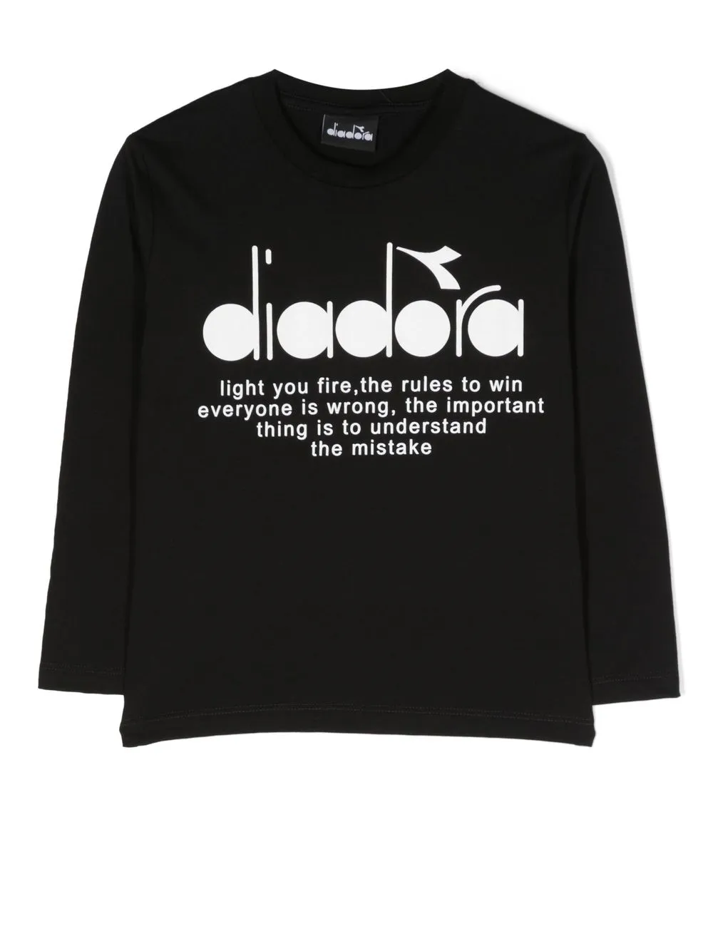 

Diadora Junior playera manga larga con logo estampado - Negro