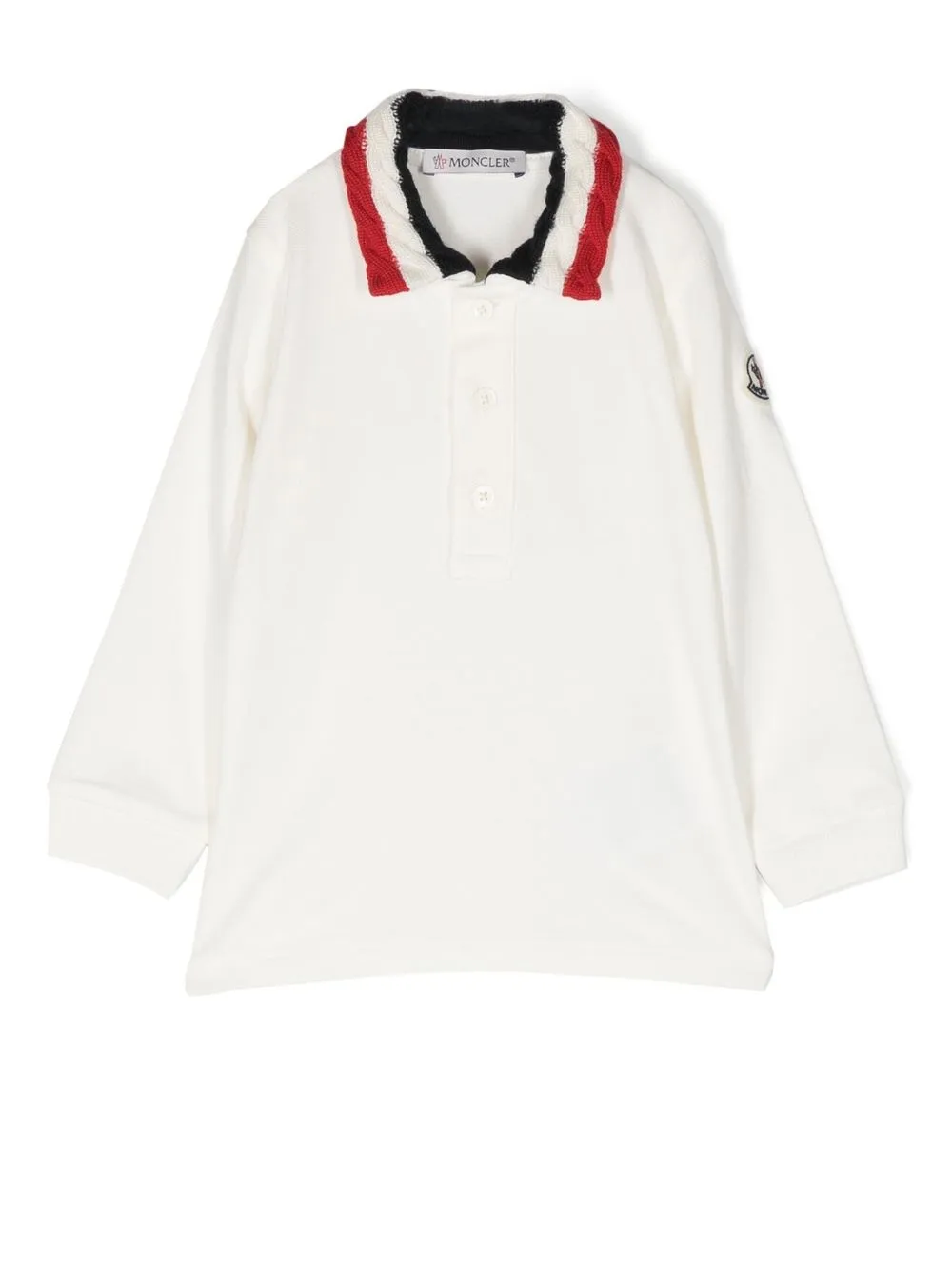 

Moncler Enfant playera tipo polo con parche del logo - Blanco