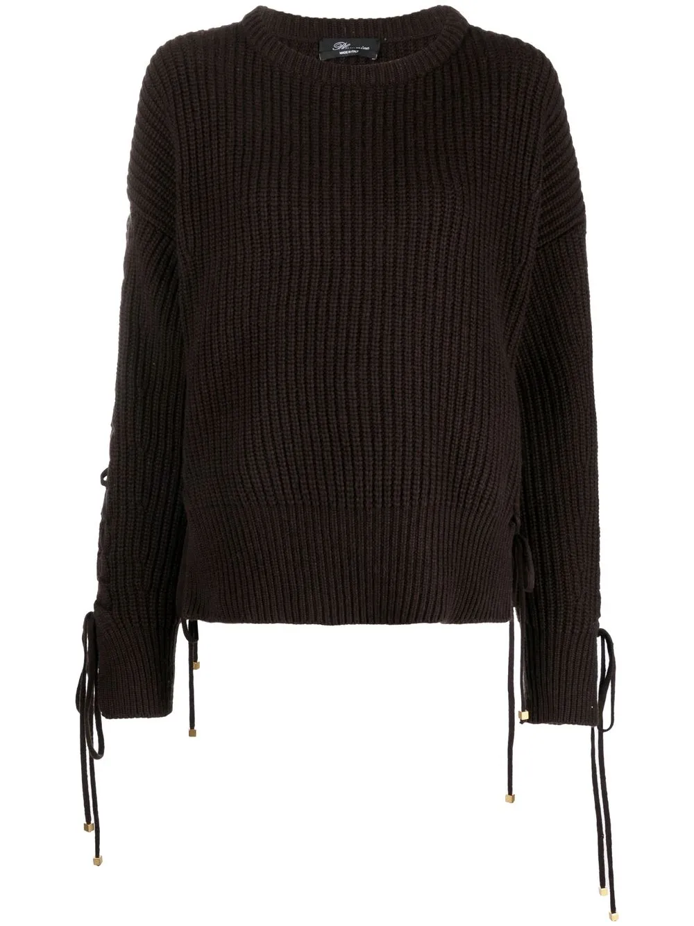 

Blumarine lace-up wool-cashmere jumper - Brown