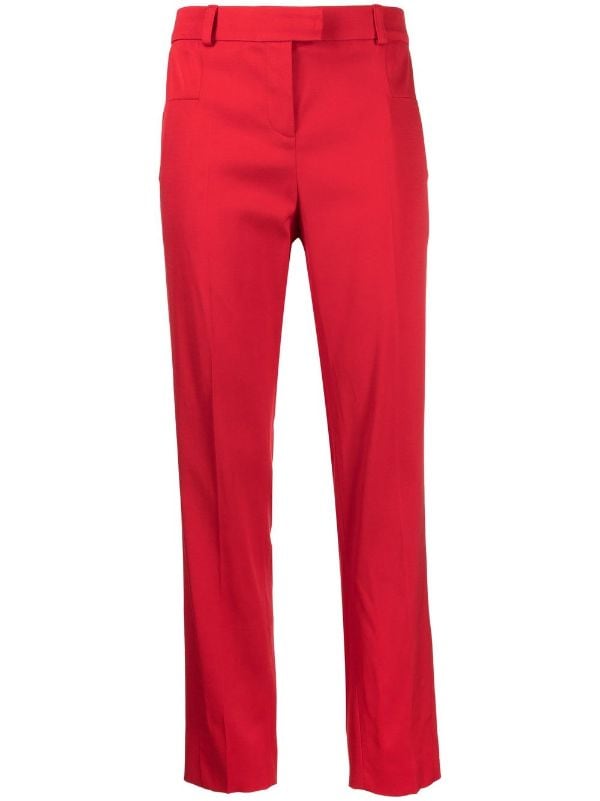 Plus Size Wine Red Stretch Tapered Trousers  Yours Clothing