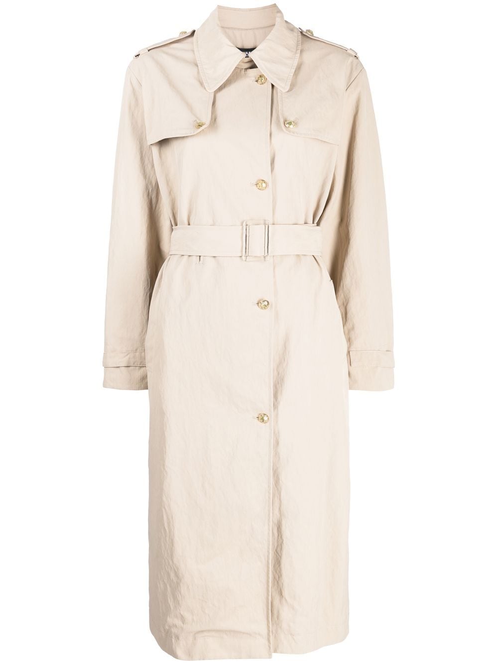 belted toile coat