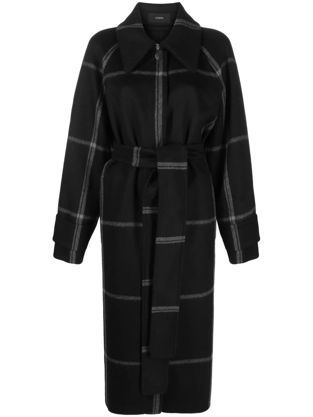 

JOSEPH Rodsley plaid wool-blend coat - Black