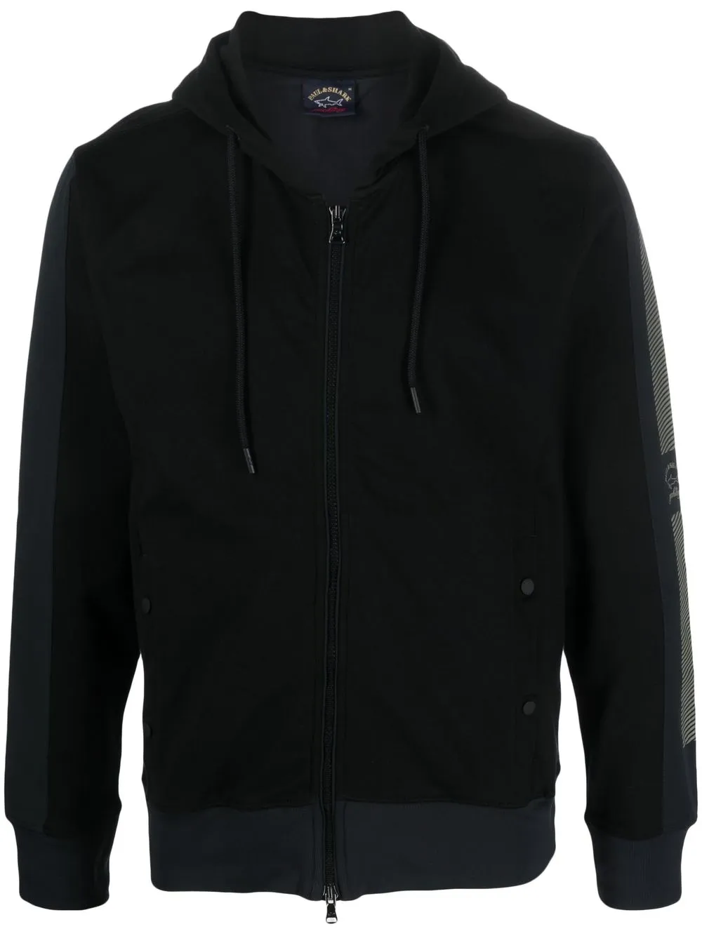 

Paul & Shark side-stripe hooded sweatshirt - Black