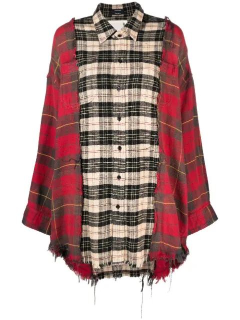 R13 patchwork plaid shirt
