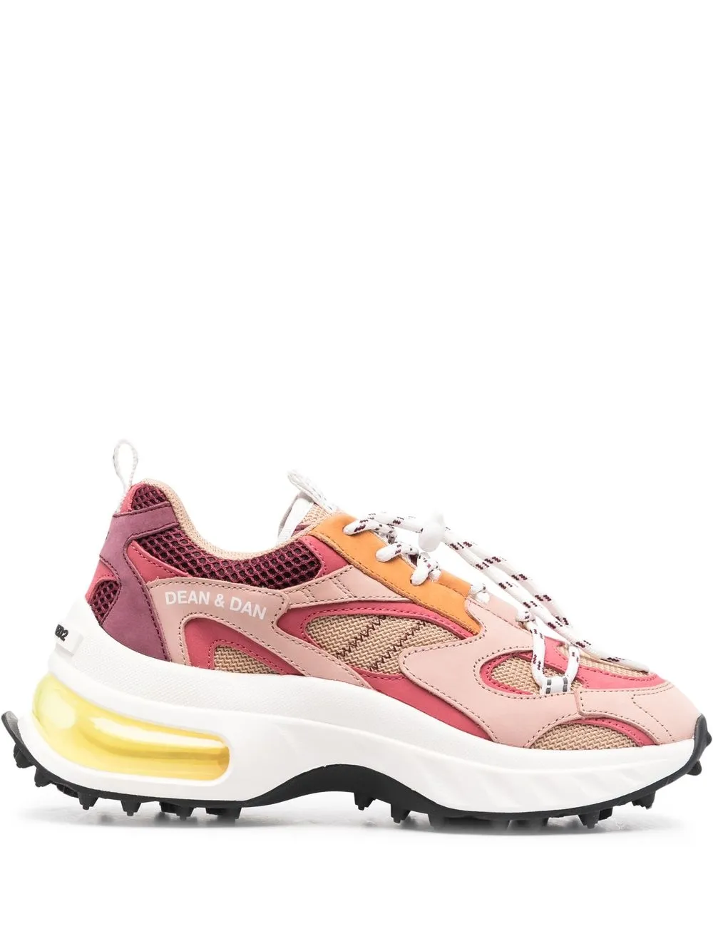 

Dsquared2 tenis con paneles y suela gruesa - Rosado