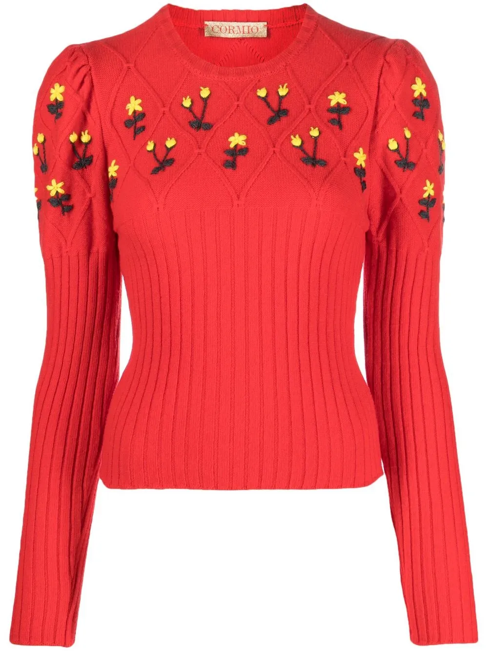 

CORMIO embroidered crew-neck jumper