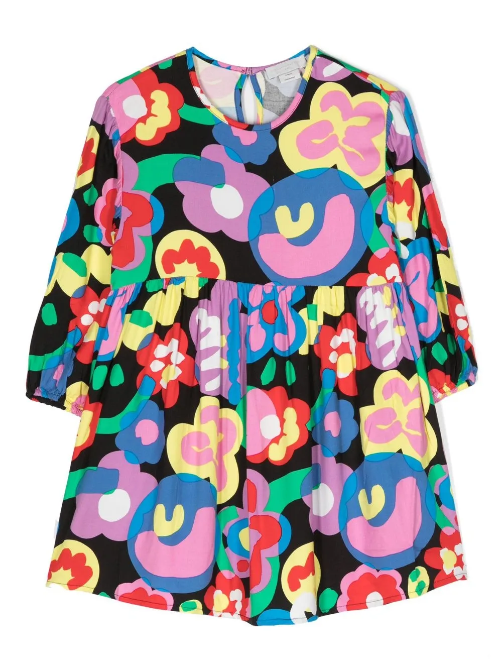 

Stella McCartney Kids vestido manga larga con estampado floral - Negro