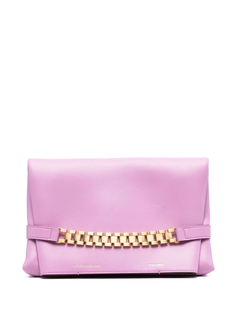 VICTORIA BECKHAM LEATHER CHAIN-LINK CLUTCH BAG