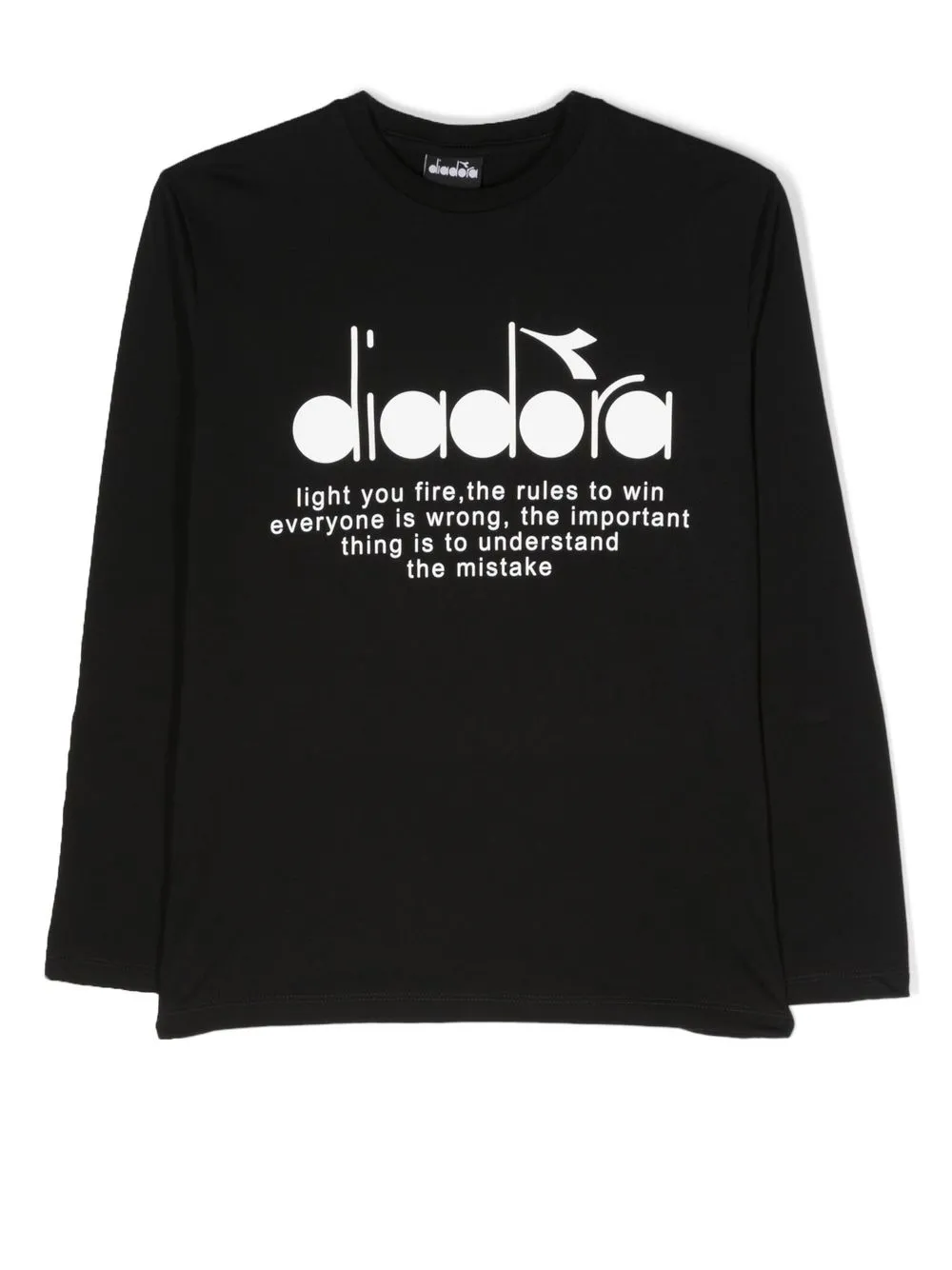 

Diadora Junior playera manga larga con logo estampado - Negro