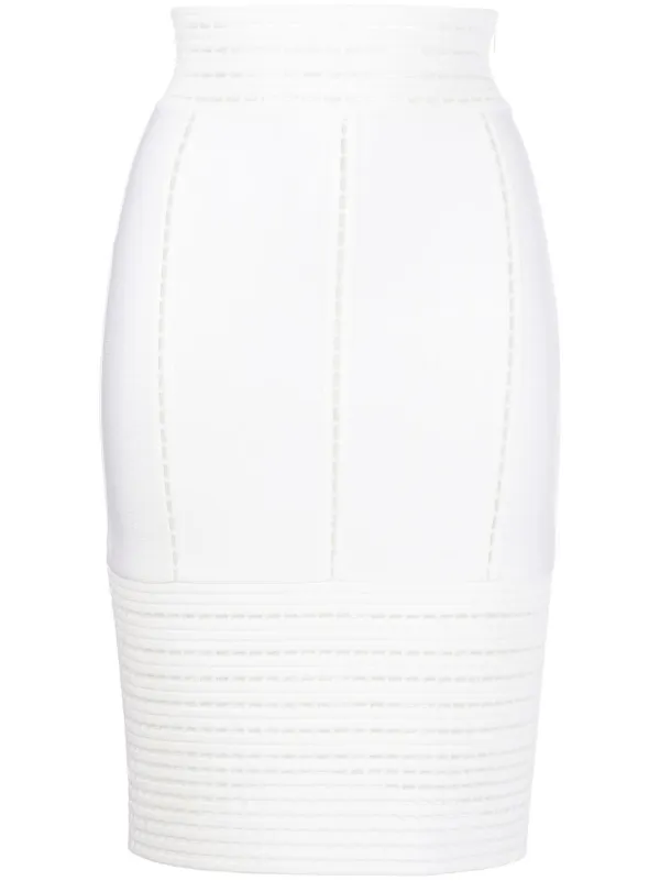 White laser 2025 cut pencil skirt