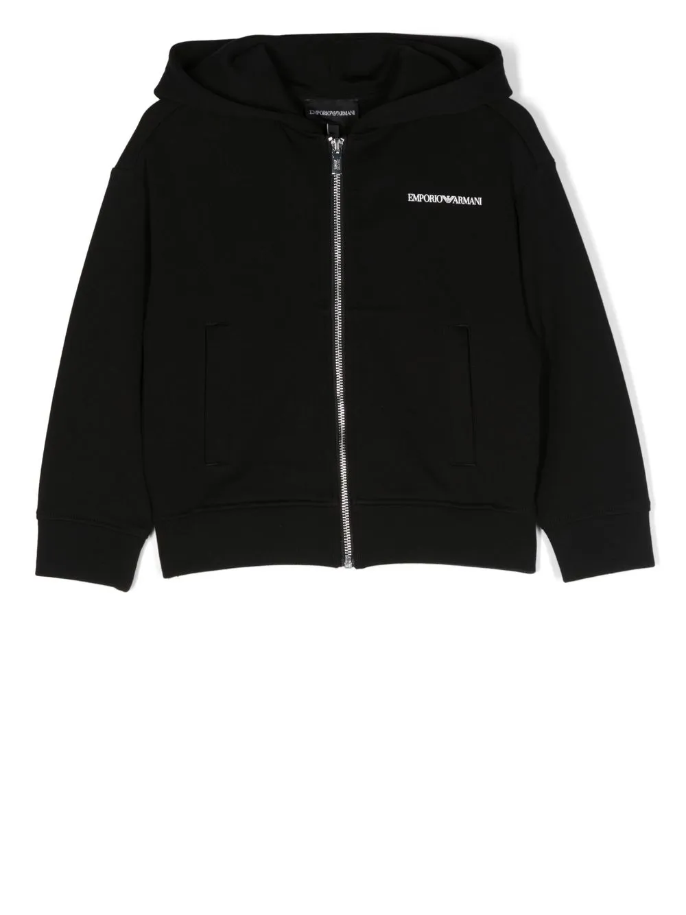 

Emporio Armani Kids hoodie con logo estampado y cierre - Negro