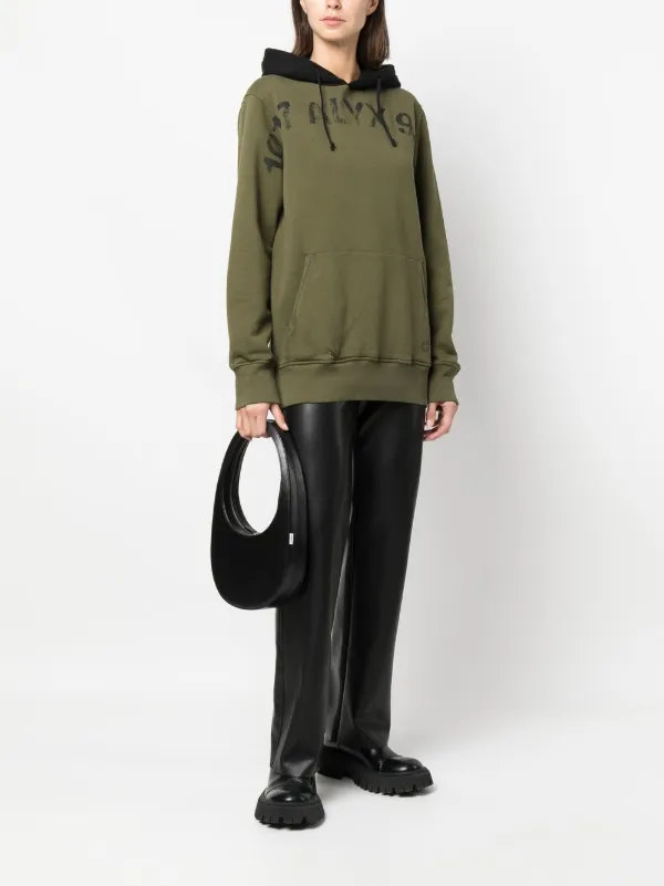 1017 ALYX 9SM logo-print Cotton Hoodie | Green | FARFETCH