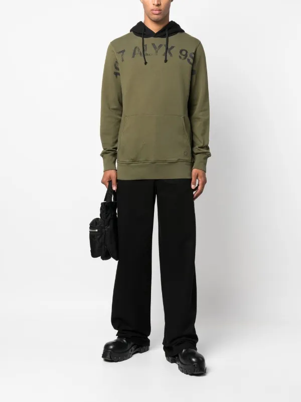 【関税込み】1017 ALYX 9SM グリーン コットン フーディ 1017 ALYX 9SM logo-print Cotton Hoodie | Green | FARFETCH