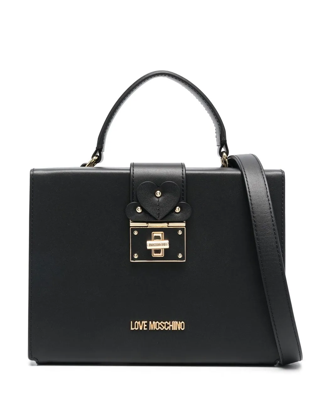 

Love Moschino tote con placa del logo - Negro