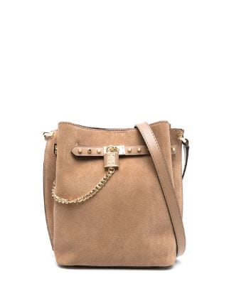 MICHAEL Michael Kors Husk Suede Padlock-detail Bag in Natural