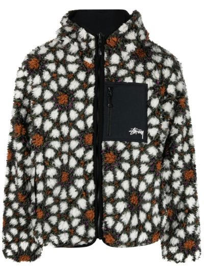 floral print fleece jacket