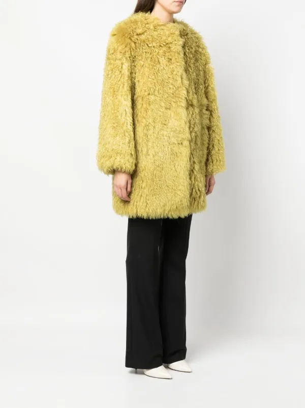 BECAGLI Oversized Teddy Coat | Yellow | FARFETCH