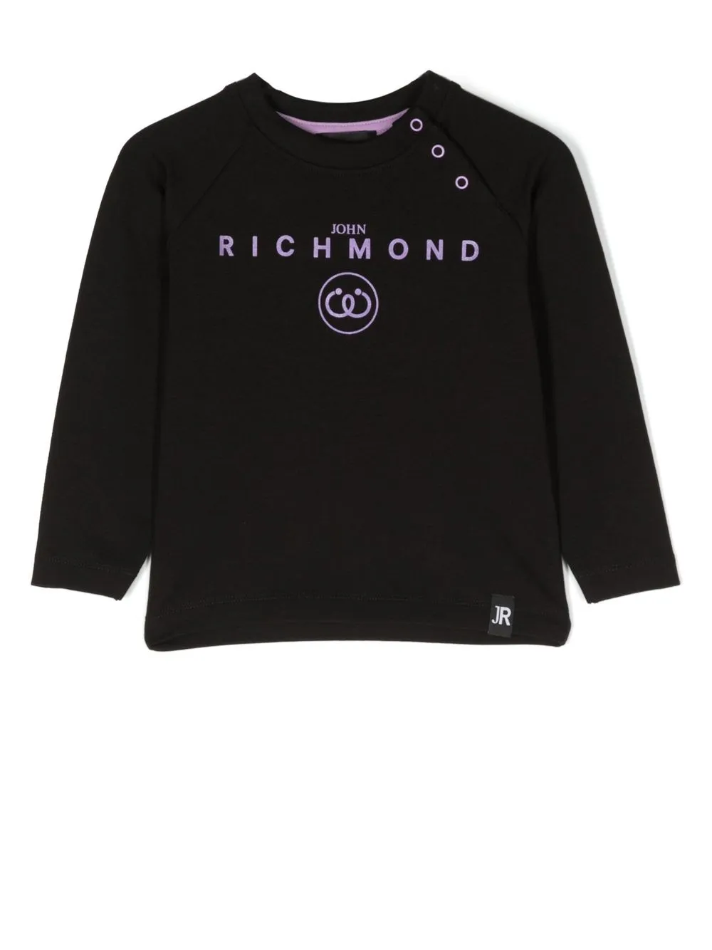 John Richmond Junior Babies' Logo-print Long-sleeve T-shirt In Schwarz